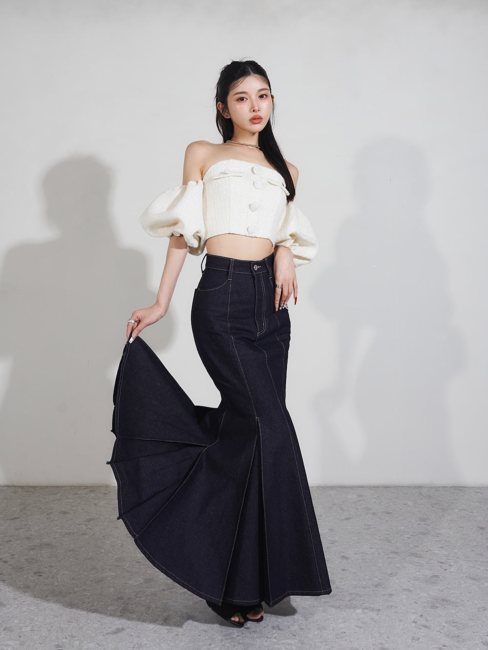 モデル：160cm（着用サイズ：S　着用カラー：IND）