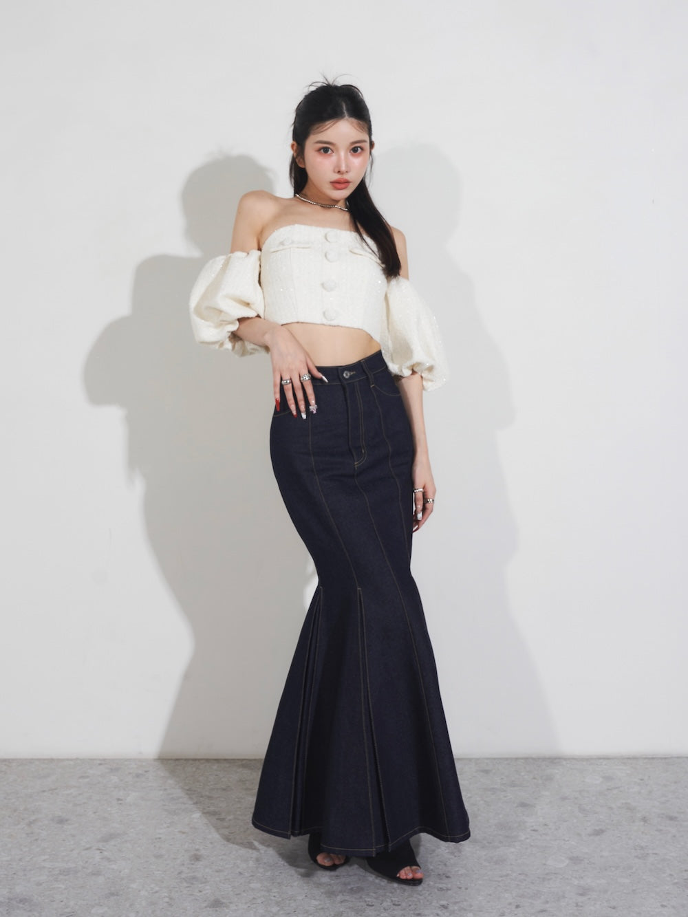 モデル：160cm（着用サイズ：S　着用カラー：IND）