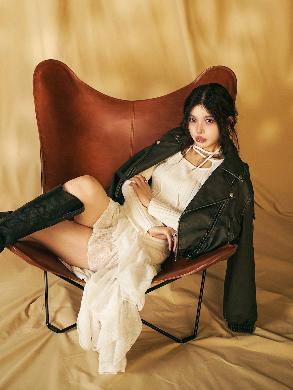 イレヘムレースフリルスカート