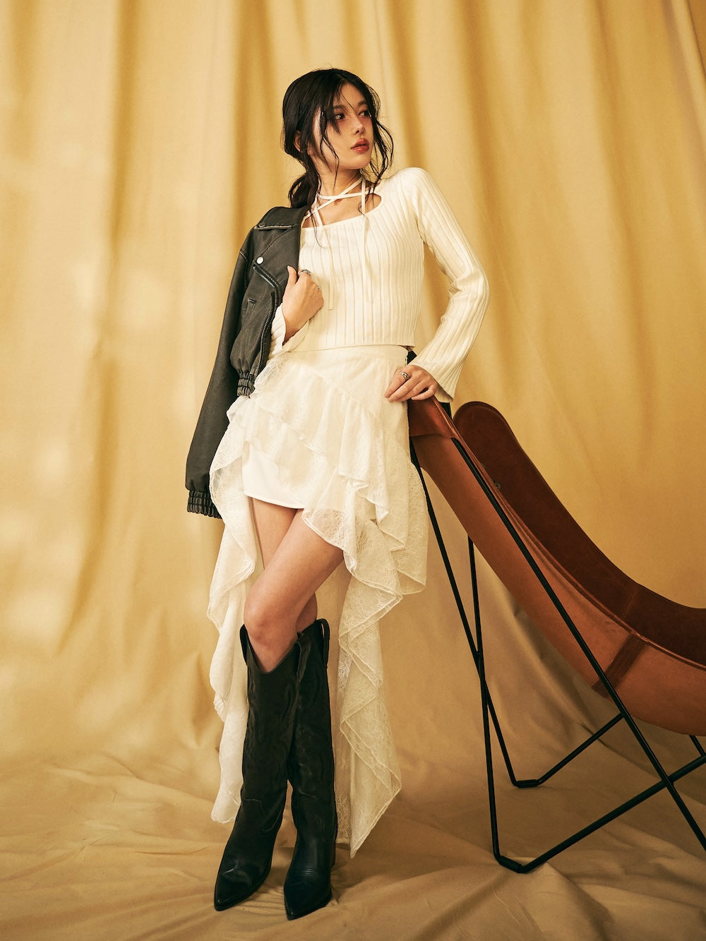 イレヘムレースフリルスカート