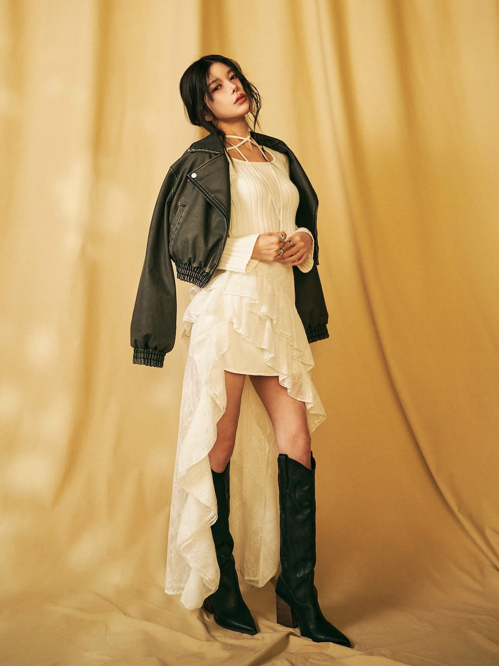 イレヘムレースフリルスカート