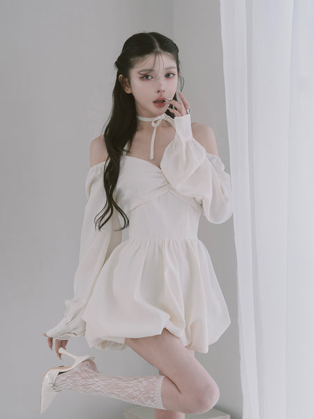Waist Corset Balloon Mini Dress