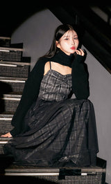 モデル：160cm（着用サイズ：FREE　着用カラー：BLK）