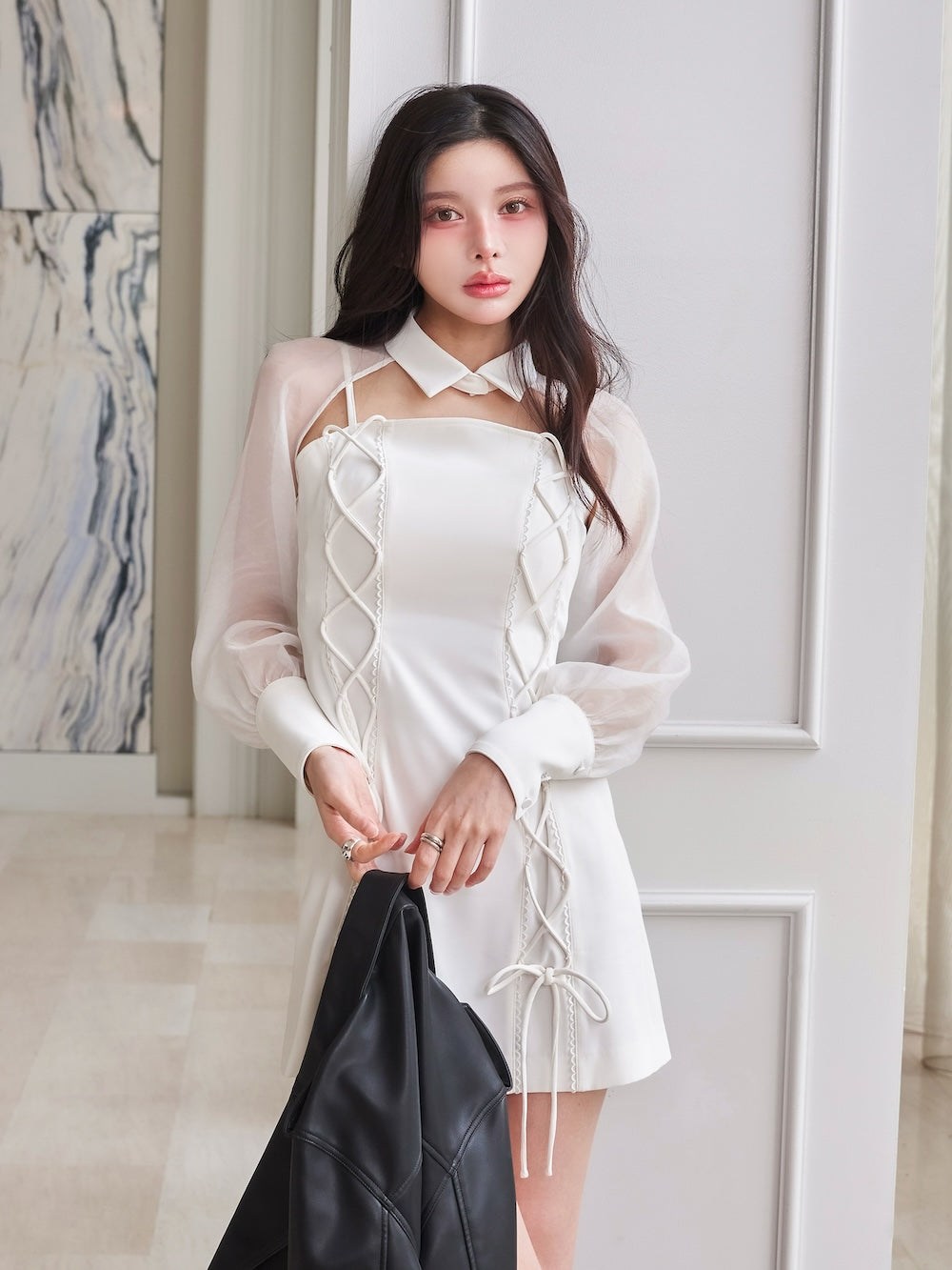 【試着のみ】Darich フロントレースアップミニワンピース フロントレースアップミニワンピース – Darich
