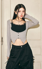 モデル：160cm（着用サイズ：FREE　着用カラー：GRY）