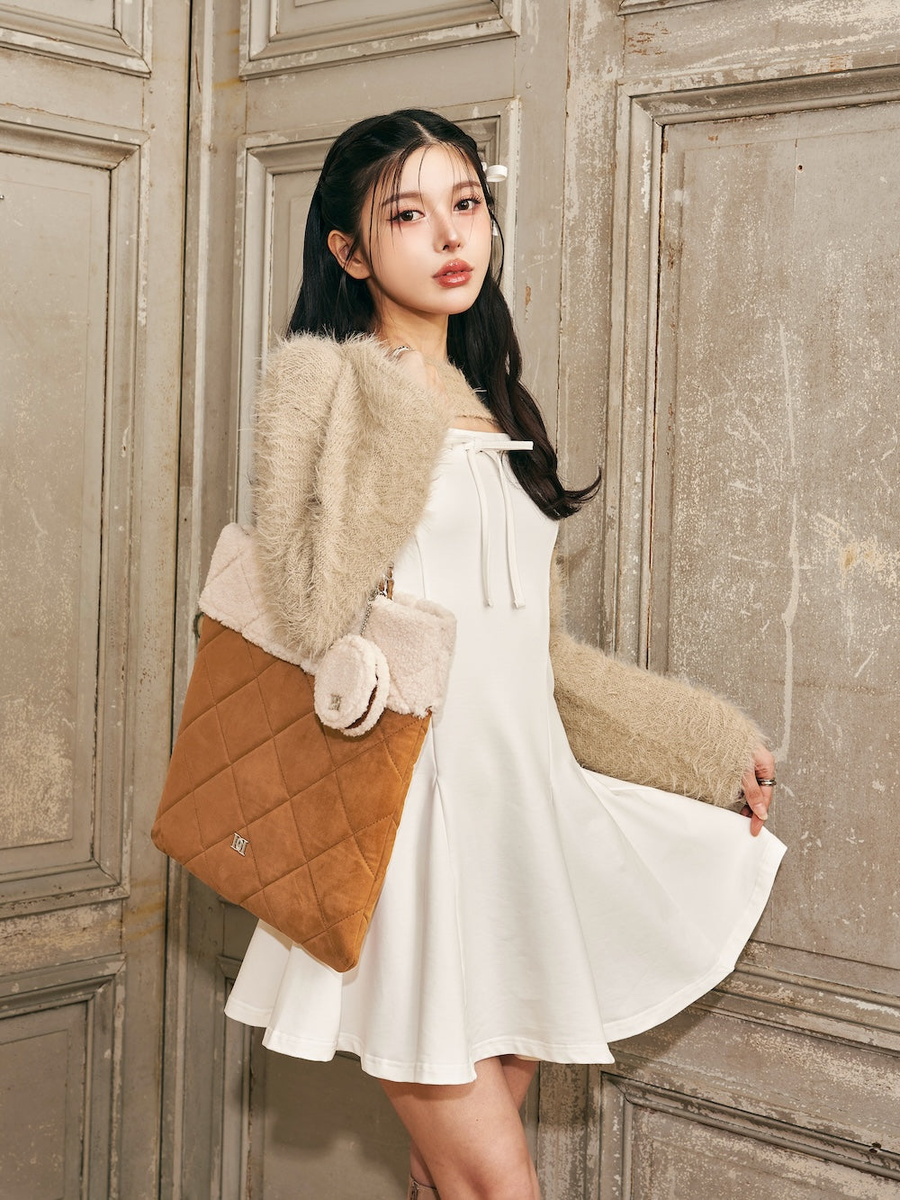 ダーリッチ ステッチリボンカットフレアミニワンピース 黒 セール】ステッチリボンカットフレアミニワンピース（ワンピース