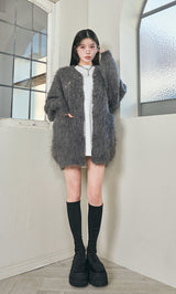 モデル：160cm（着用サイズ：FREE　着用カラー：GRY）