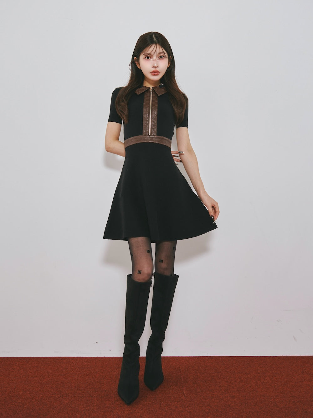 モデル：160cm（着用サイズ：FREE　着用カラー：BLK）
