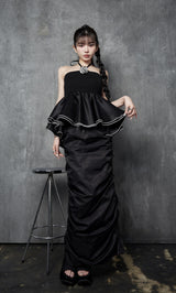 モデル：160cm（着用サイズ：FREE　着用カラー：BLK）