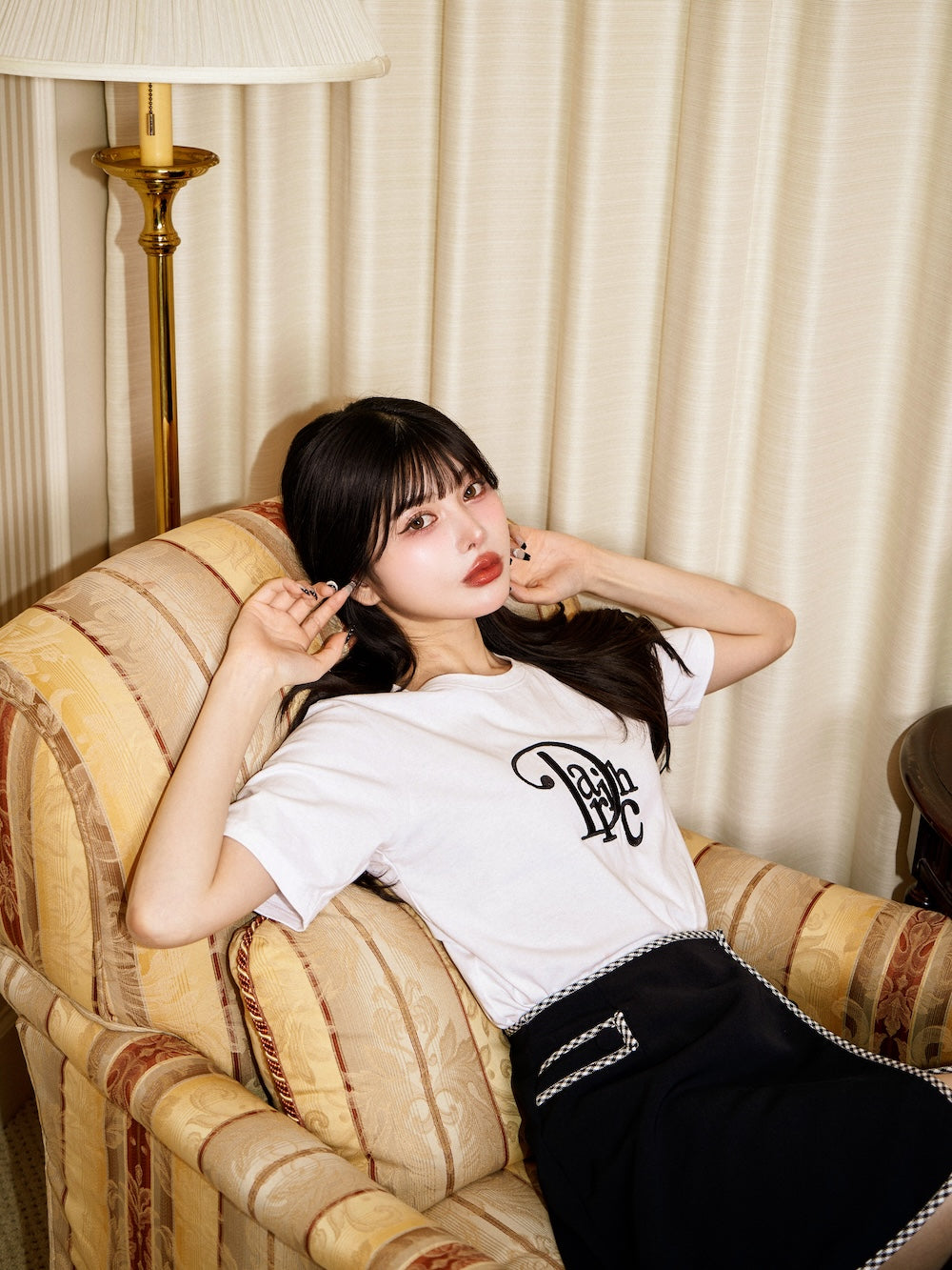 モデル：160cm（着用サイズ：FREE　着用カラー：WHT）
