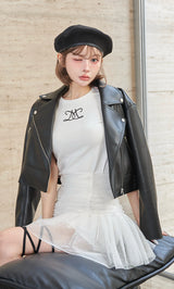 モデル：160cm（着用サイズ：FREE　着用カラー：BLK）