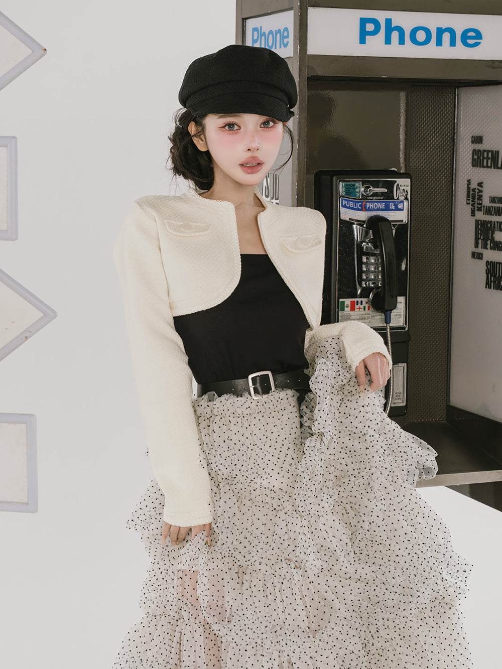 ツイードアンサンブルノースリミニワンピース