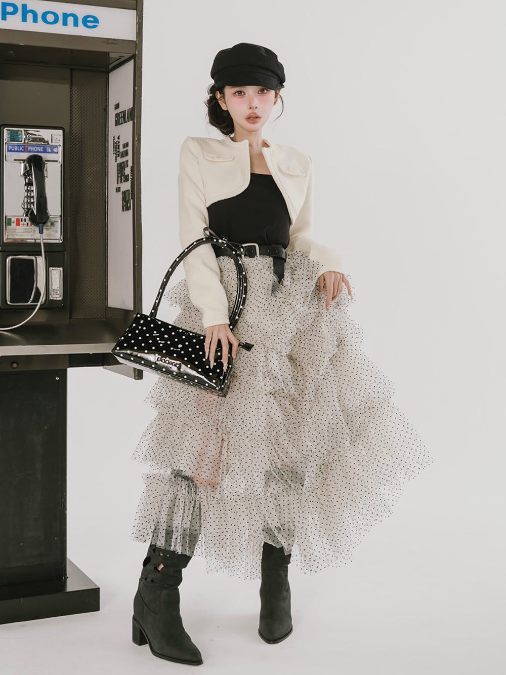 モデル：160cm（着用サイズ：FREE　着用カラー：WHT）