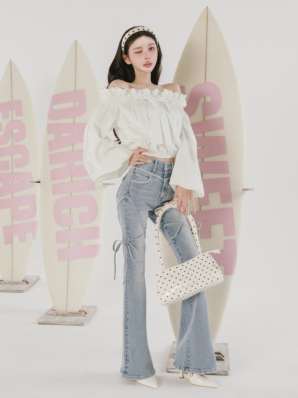 モデル：160cm（着用サイズ：FREE　着用カラー：WHT）