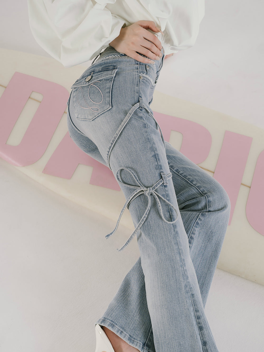 モデル：160cm（着用サイズ：XS　着用カラー：I-BLU）