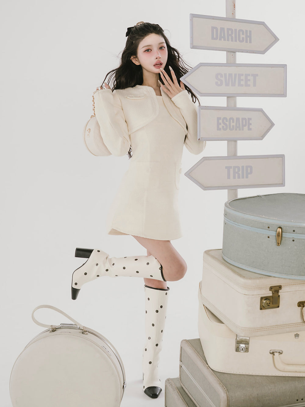 バイカラードットロングブーツ – Darich (ダーリッチ)