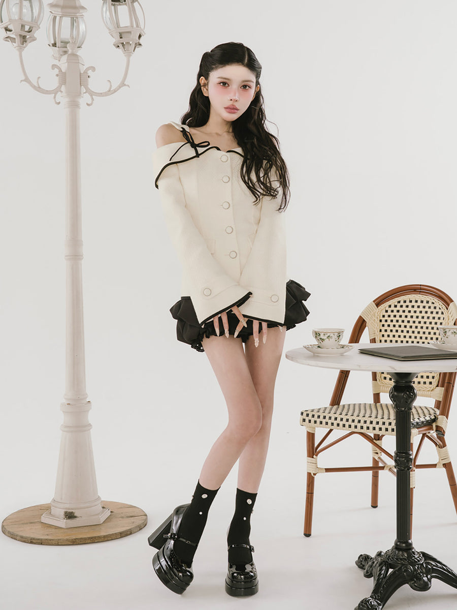 モデル：160cm（着用サイズ：S　着用カラー：IVO）