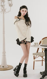 モデル：160cm（着用サイズ：S　着用カラー：IVO）