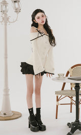 モデル：160cm（着用サイズ：FREE　着用カラー：BLK）