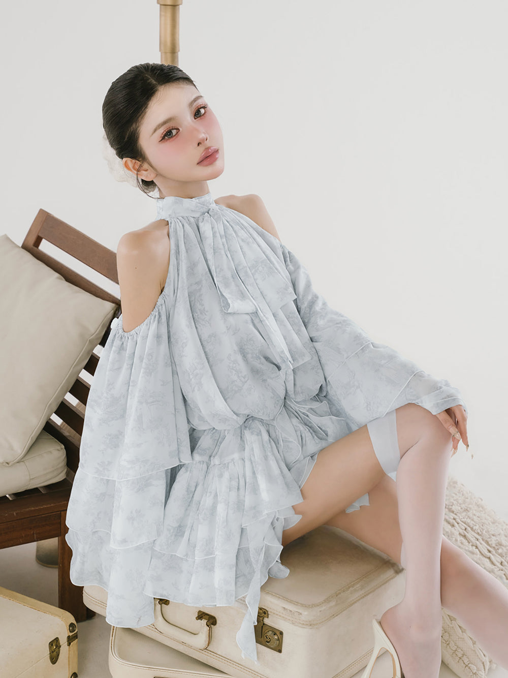 モデル：160cm（着用サイズ：FREE　着用カラー：SAX）