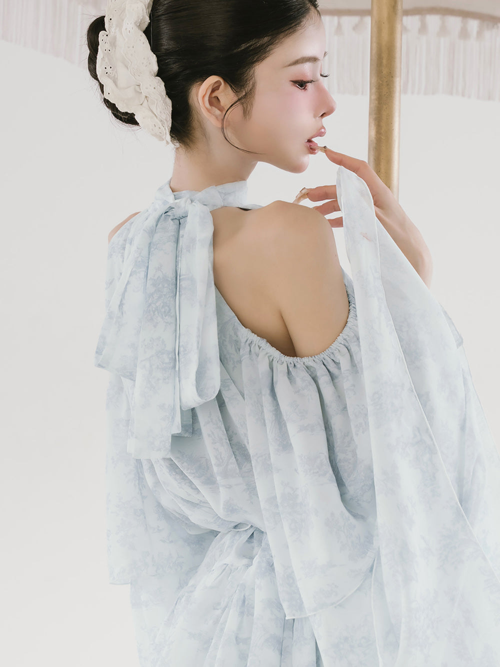 モデル：160cm（着用サイズ：FREE　着用カラー：SAX）