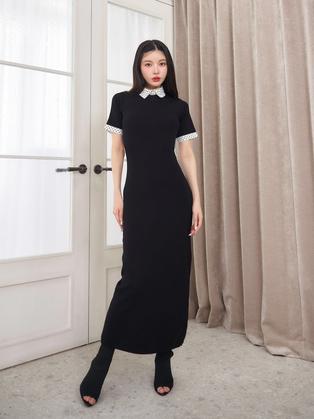 モデル：160cm（着用サイズ：FREE　着用カラー：BLK）