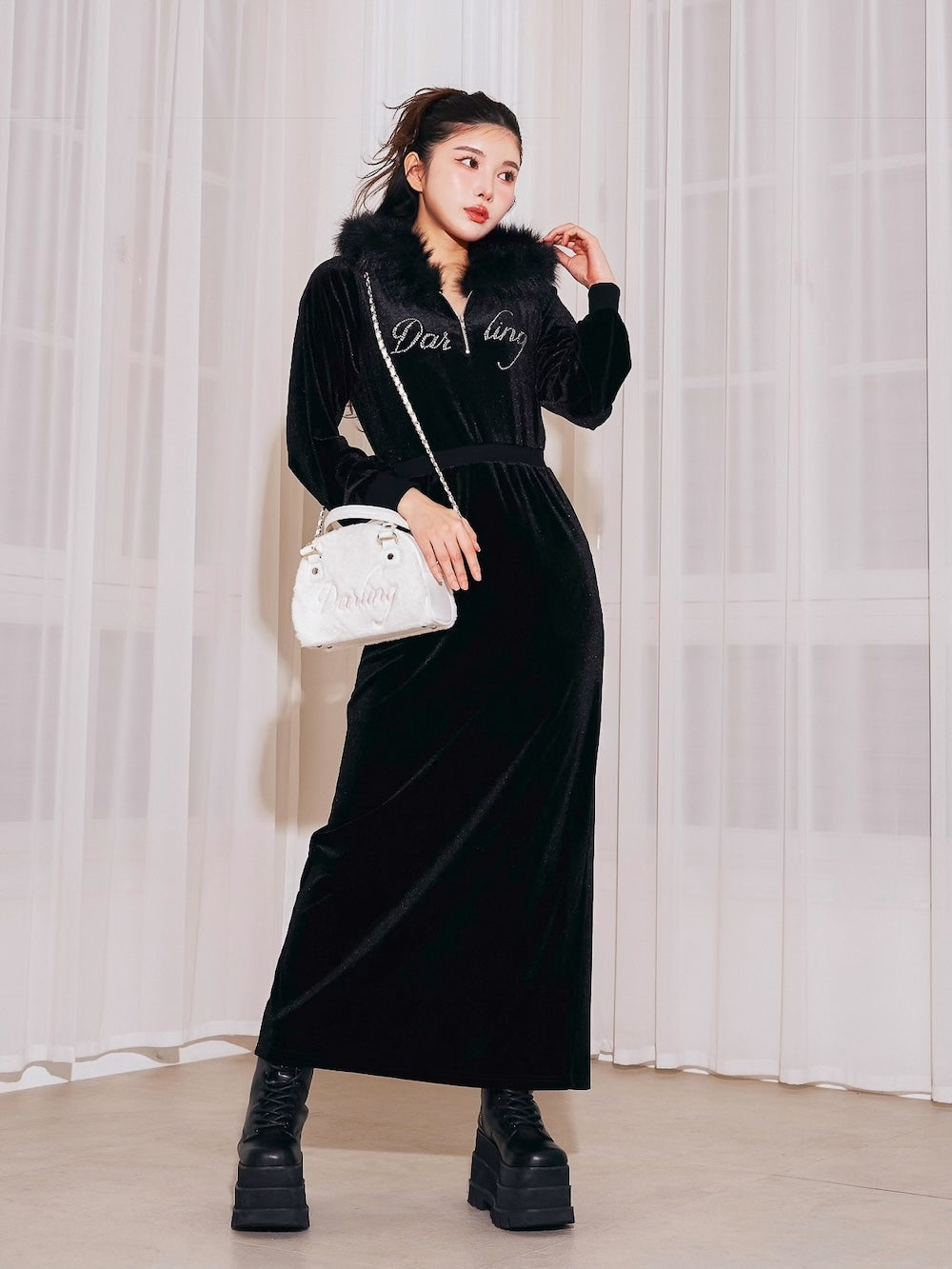 希少 GUCCI グッチ ロゴ刺繍 ロング ワンピース ベロア ベルベット ウィンターベロアロングワンピース – Darich (ダーリッチ)