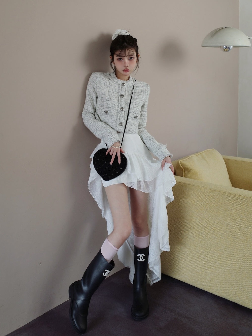モデル：160cm（着用サイズ：FREE　着用カラー：WHT）