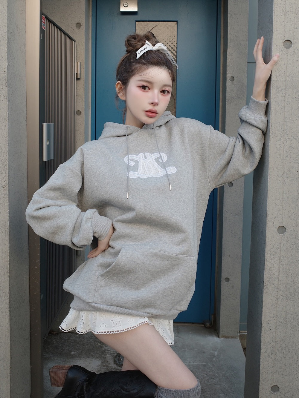 モデル：160cm（着用サイズ：FREE　着用カラー：GRY）