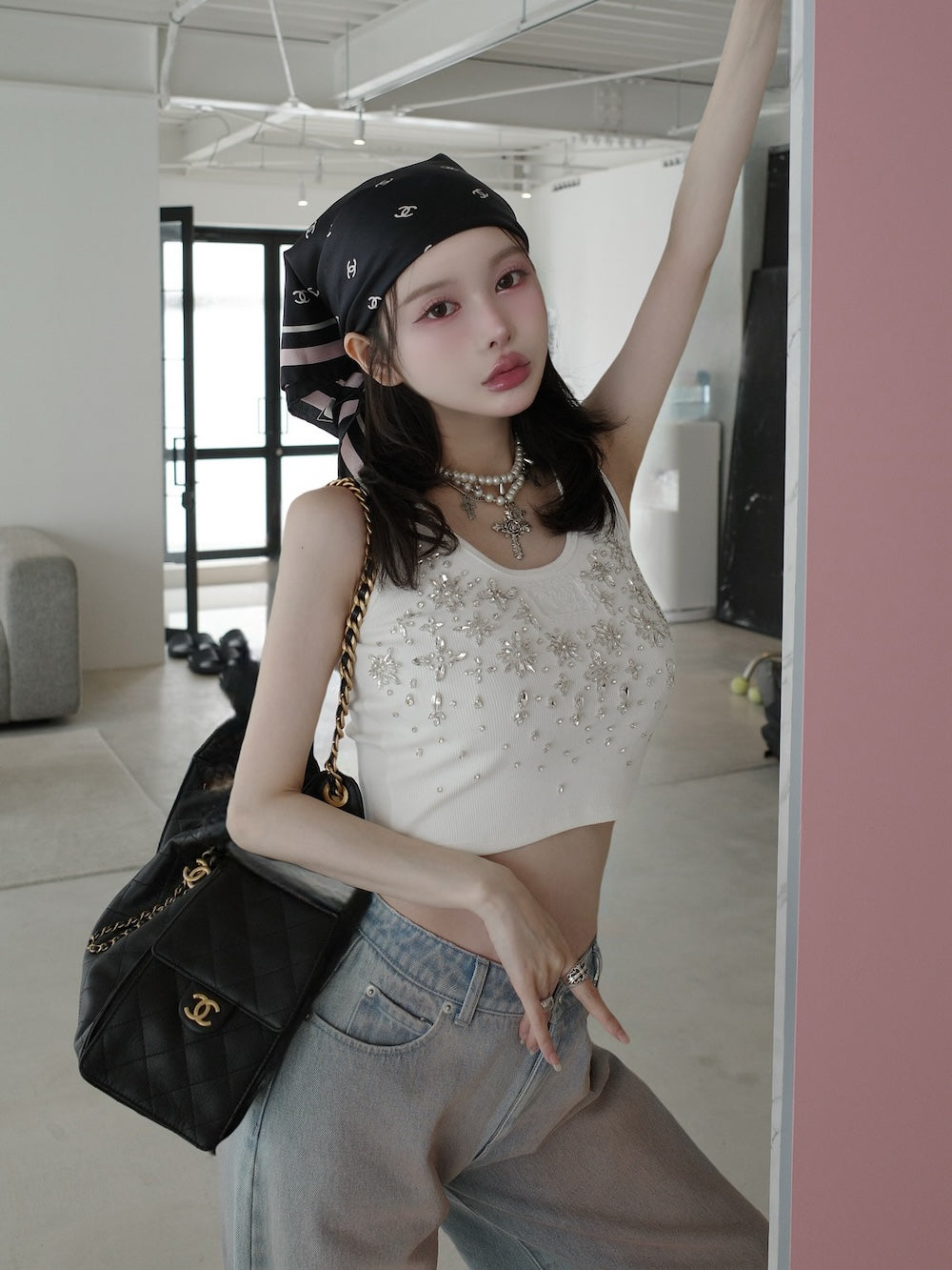 新品・未開封♡Darich♡ジュエリーリブノースリトップス　SAX 新品・未開封♡Darich♡ジュエリーリブノースリトップス SAX