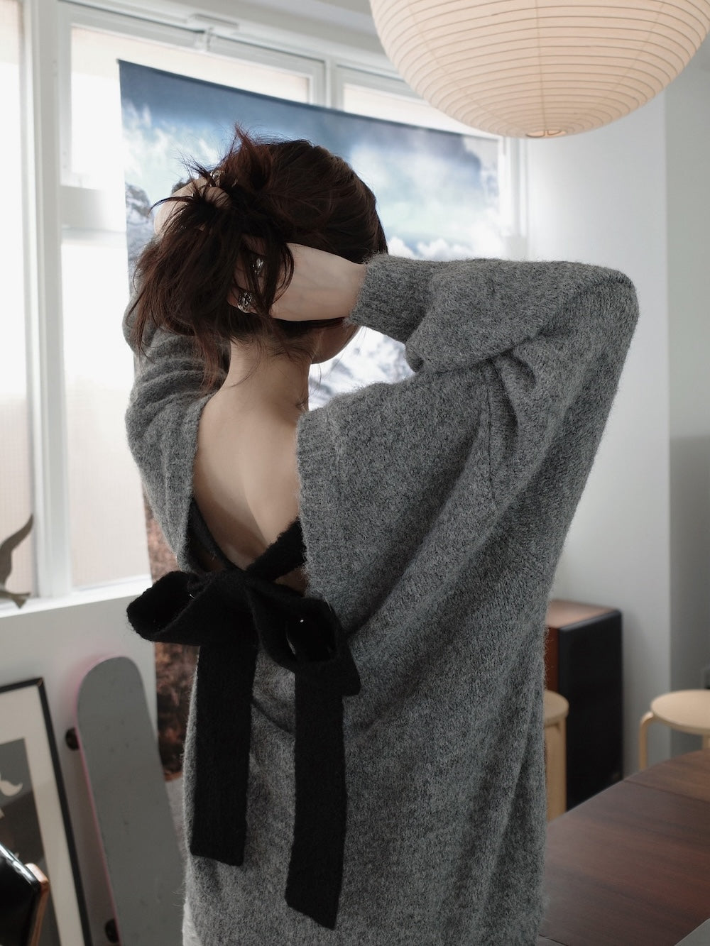 モデル：160cm（着用サイズ：FREE　着用カラー：GRY）