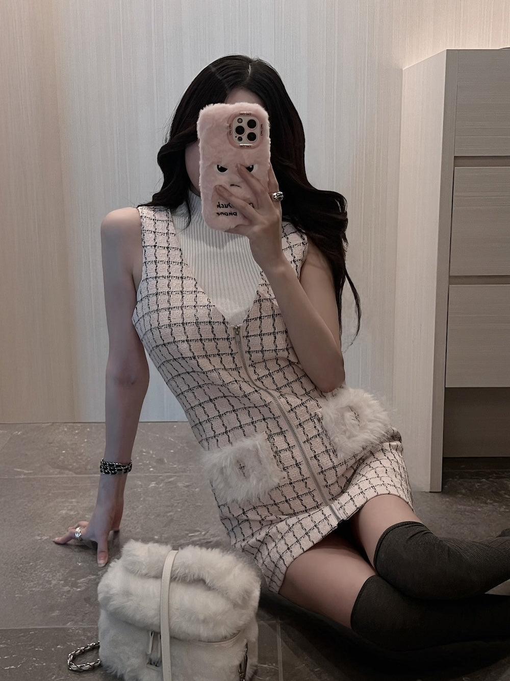 モデル：160cm（着用サイズ：FREE　着用カラー：PNK）