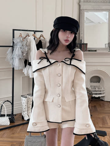 モデル：160cm（着用サイズ：S　着用カラー：IVO）