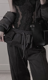 ユーズドルックフリルスウェットパンツ