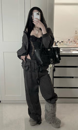 モデル：160cm（着用サイズ：FREE　着用カラー：C-GRY）