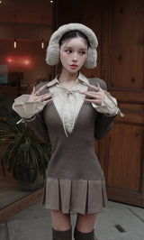 シャツドッキングプリーツミニワンピース – Darich (ダーリッチ)