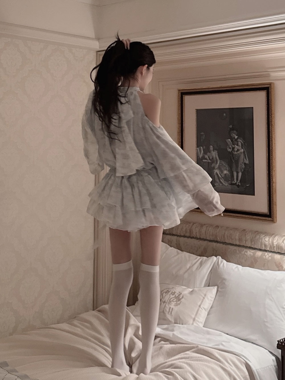 トワルドジュイシフォンフリルミニワンピース