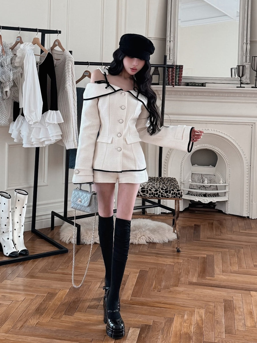 モデル：160cm（着用サイズ：S　着用カラー：IVO）