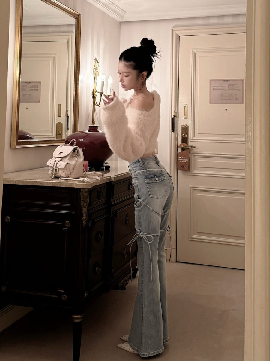 モデル：160cm（着用サイズ：XS　着用カラー：I-BLU）