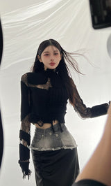 モデル：160cm（着用サイズ：FREE　着用カラー：BLK）