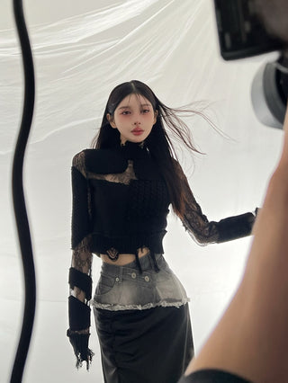モデル：160cm（着用サイズ：FREE　着用カラー：BLK）