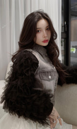 モデル：160cm（着用サイズ：FREE　着用カラー：BLK）