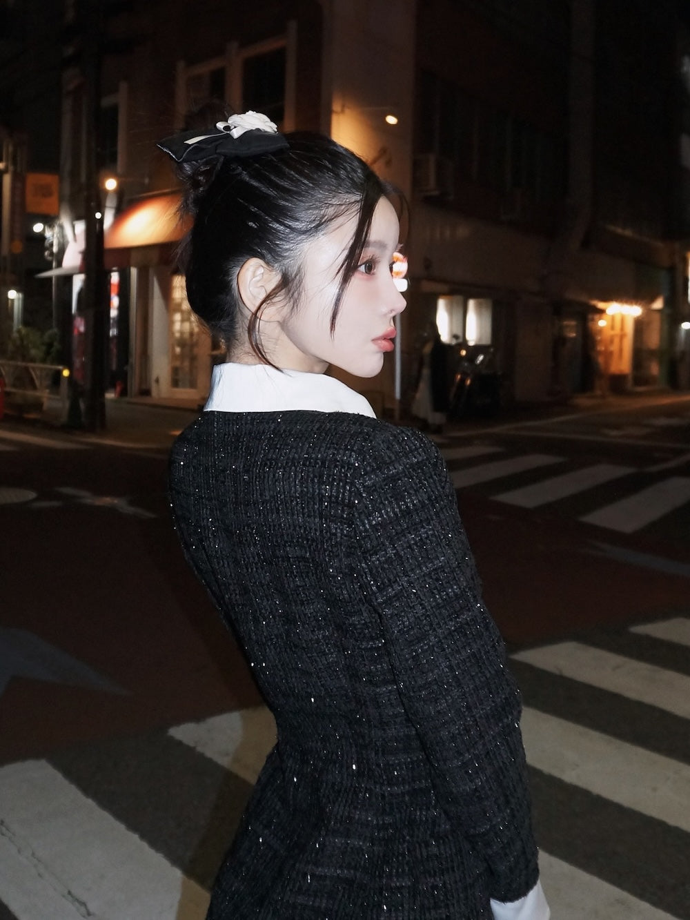 モデル：160cm（着用サイズ：FREE　着用カラー：BLK）