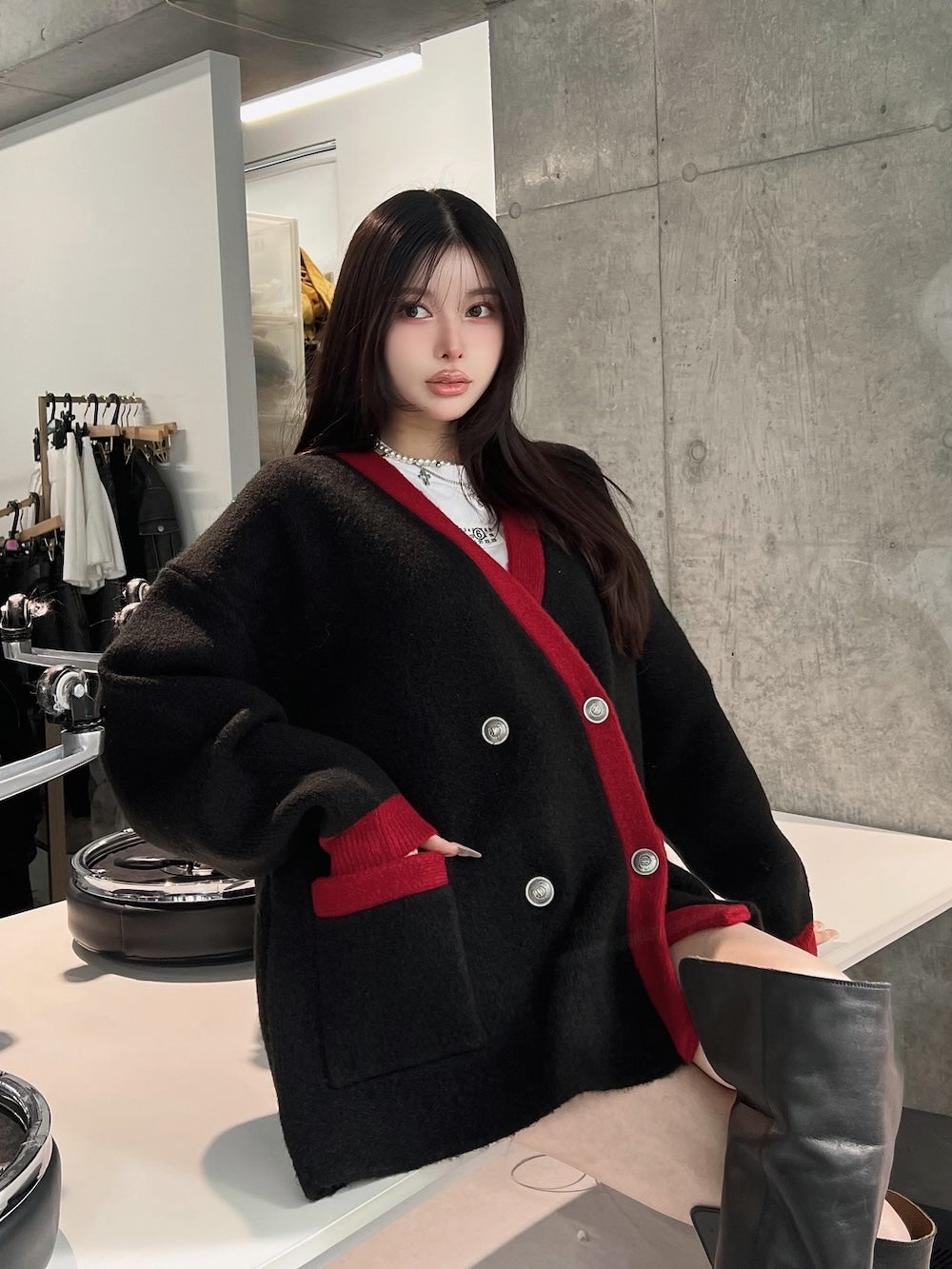 パイピングオーバーニットカーディガン – Darich (ダーリッチ)