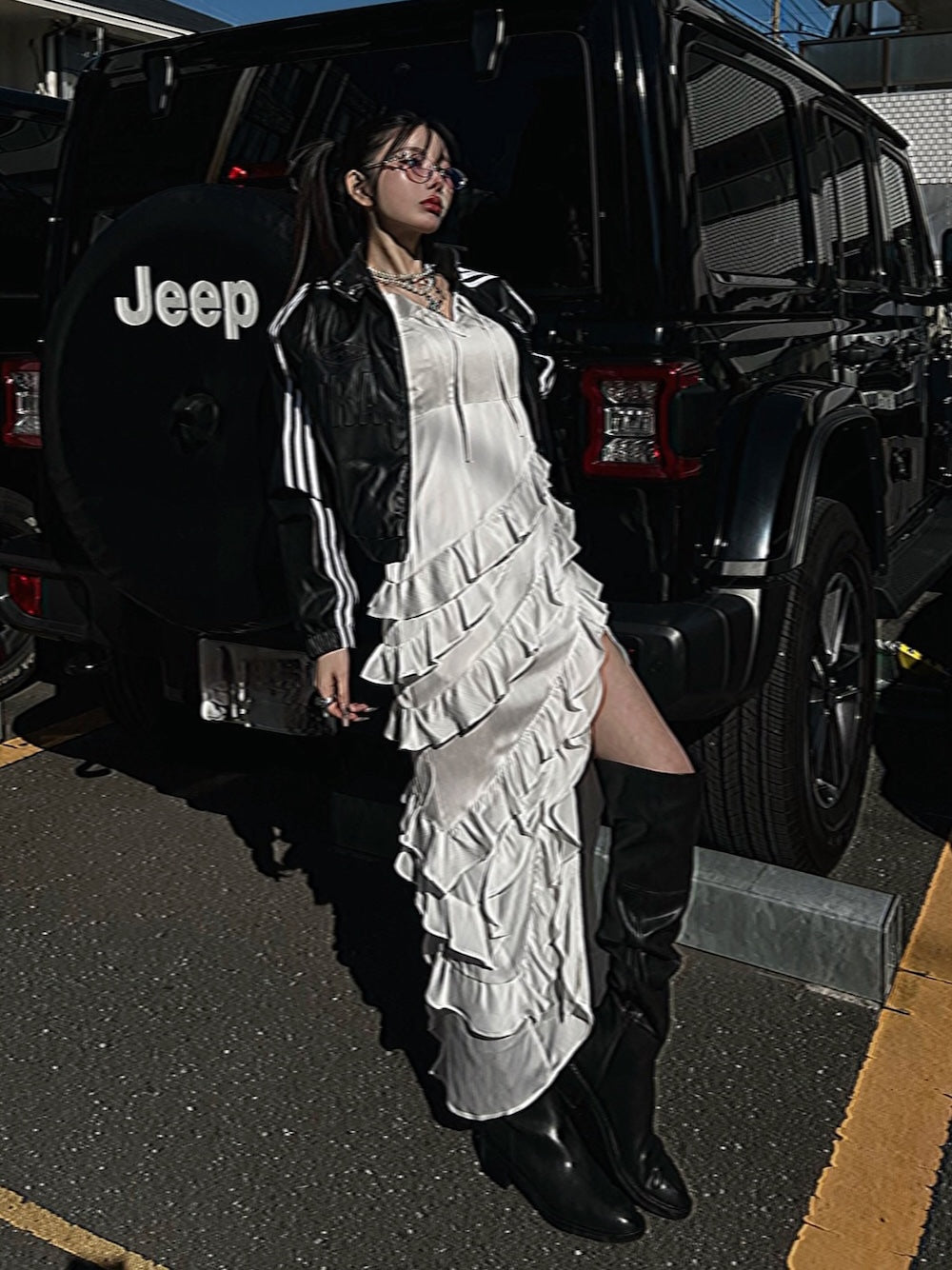 モデル：160cm（着用サイズ：FREE　着用カラー：WHT）