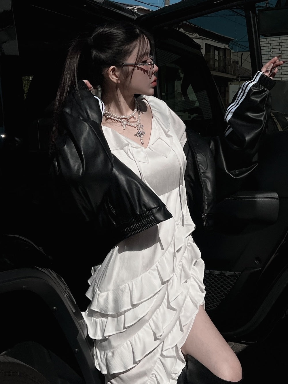 モデル：160cm（着用サイズ：FREE　着用カラー：WHT）