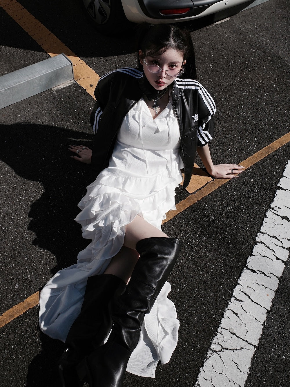 モデル：160cm（着用サイズ：FREE　着用カラー：WHT）