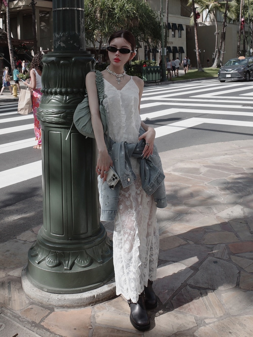 フラワーハンドルミニバッグ