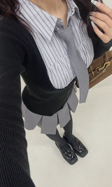 シャツドッキングニットミニワンピース