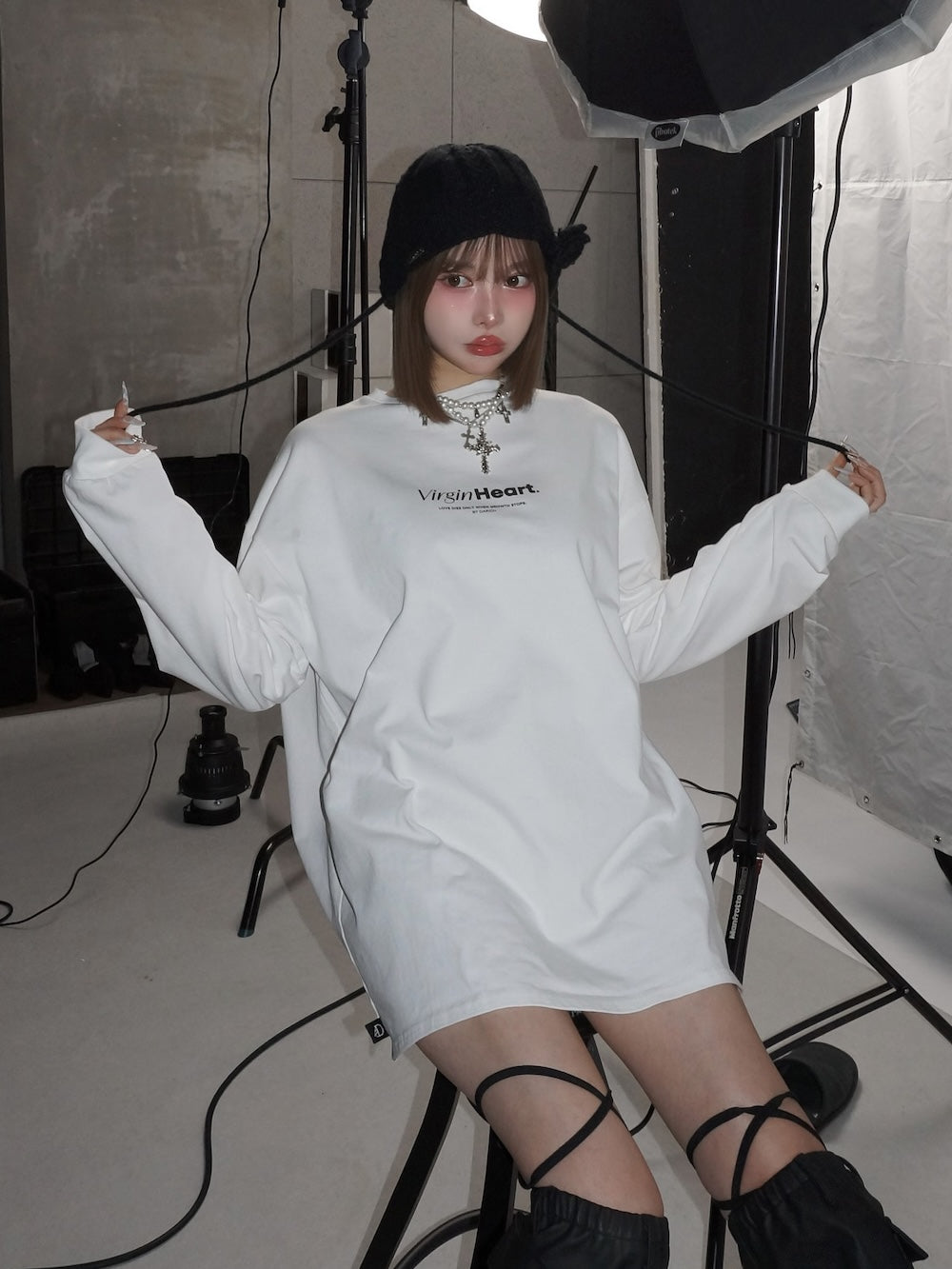ハートモチーフロングTシャツ